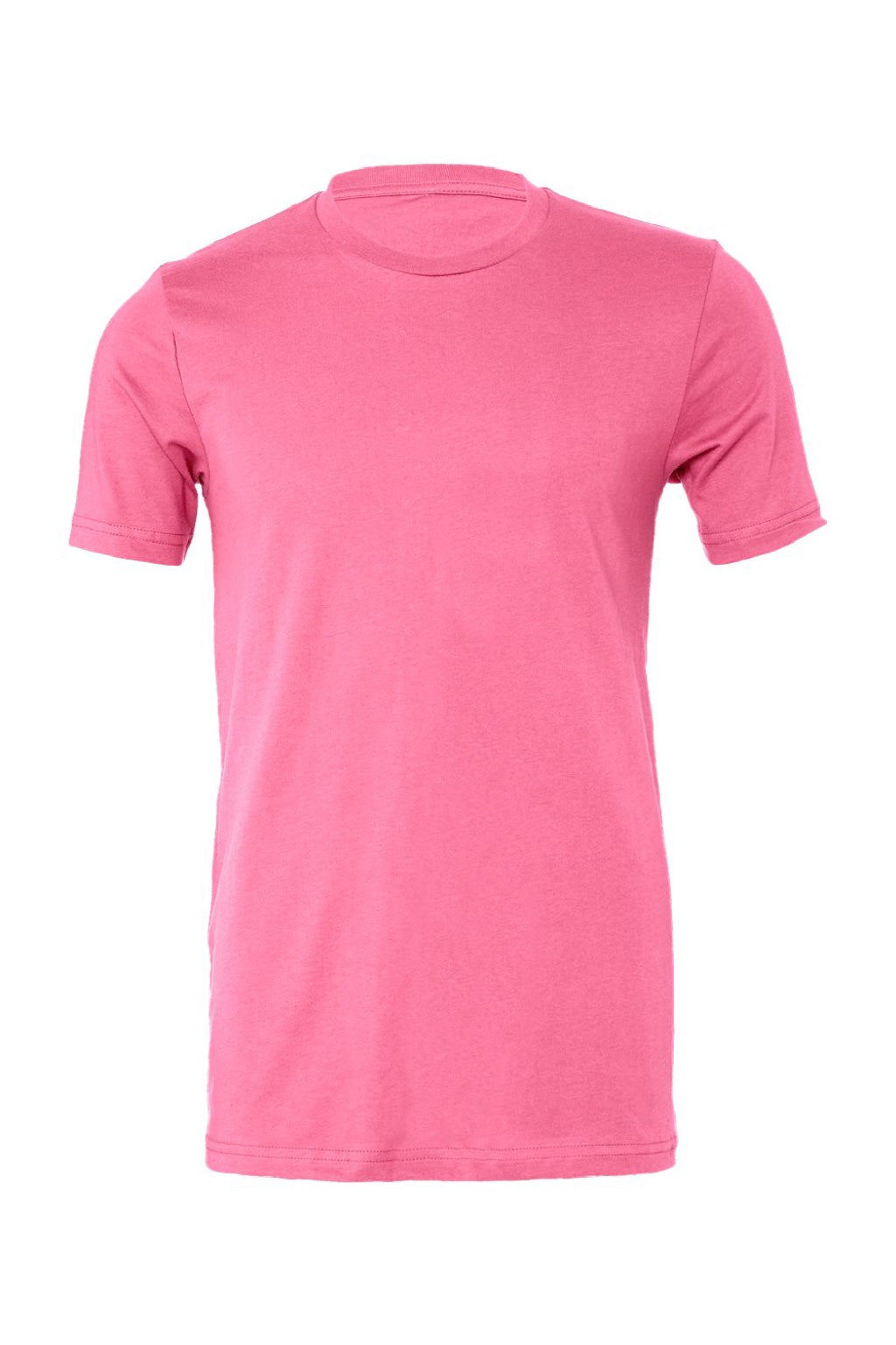 Bella + Canvas BC3001/3001 Mens Jersey Short Sleeve Crewneck T-Shirt Charity Pink Flat Front