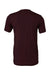 Bella + Canvas BC3001/3001 Mens Jersey Short Sleeve Crewneck T-Shirt Oxblood Black Flat Back