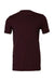 Bella + Canvas BC3001/3001 Mens Jersey Short Sleeve Crewneck T-Shirt Oxblood Black Flat Front
