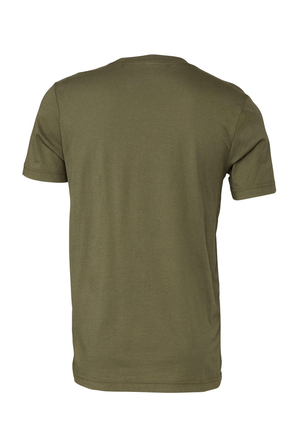 Bella + Canvas BC3001/3001C Mens Jersey Short Sleeve Crewneck T-Shirt Military Green Flat Back