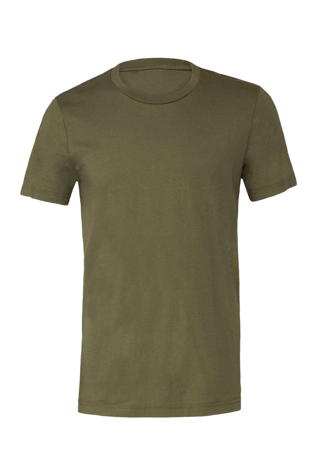 Bella + Canvas BC3001/3001 Mens Jersey Short Sleeve Crewneck T-Shirt Military Green Flat Front