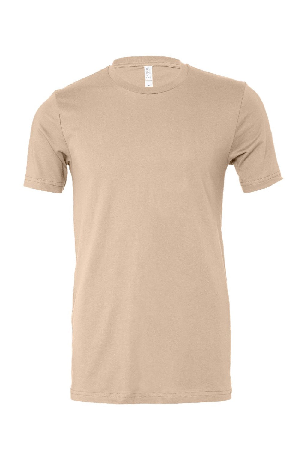 Bella + Canvas BC3001/3001 Mens Jersey Short Sleeve Crewneck T-Shirt Tan Brown Flat Front
