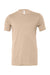 Bella + Canvas BC3001/3001 Mens Jersey Short Sleeve Crewneck T-Shirt Tan Brown Flat Front