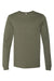 Bella + Canvas BC3501/3501 Mens Jersey Long Sleeve Crewneck T-Shirt Military Green Flat Front