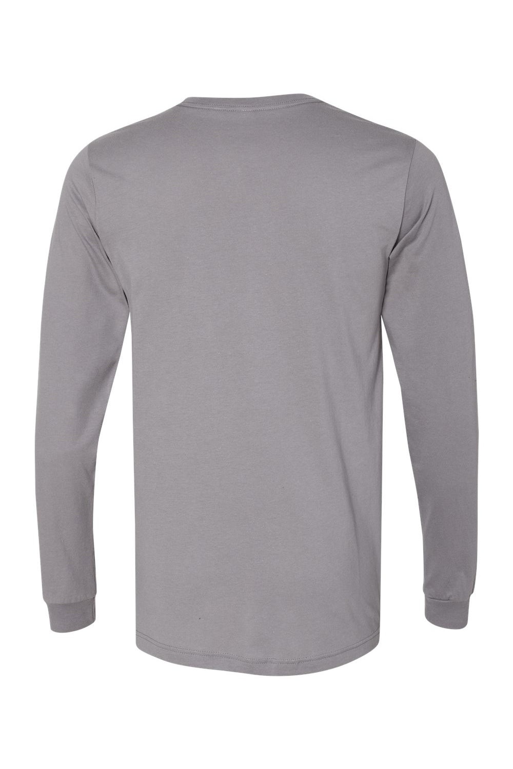 Bella + Canvas BC3501/3501 Mens Jersey Long Sleeve Crewneck T-Shirt Storm Grey Flat Back