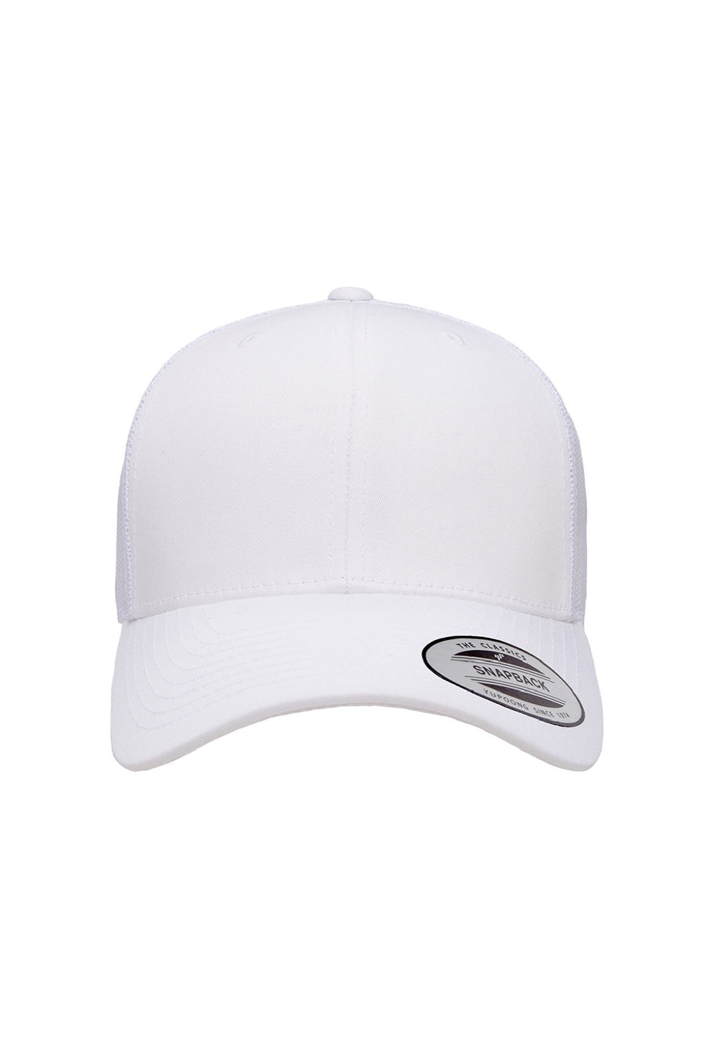 Yupoong Hats 6606 Mens Retro Snapback Trucker Hat White Flat Front
