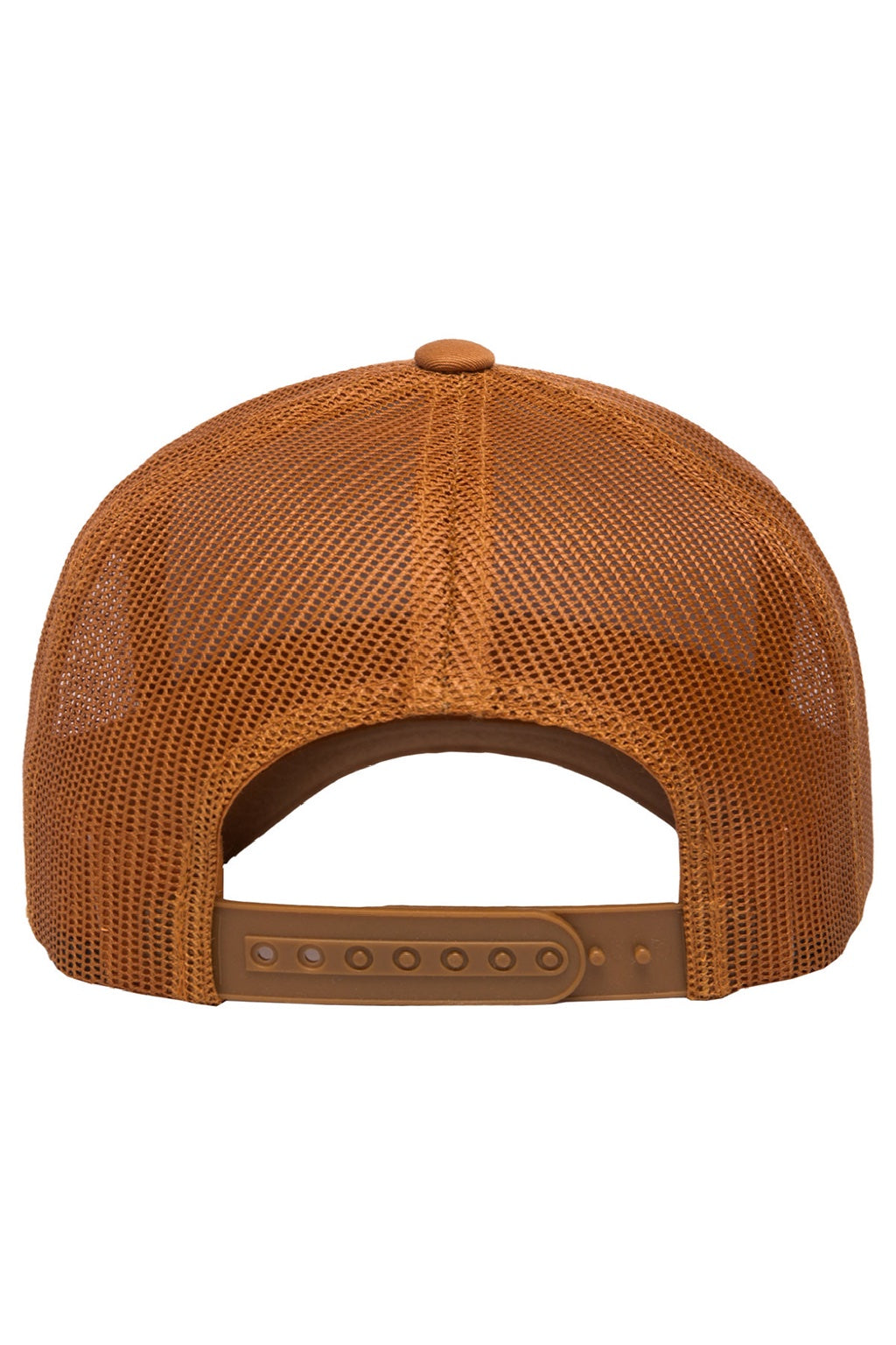Yupoong Hats 6606 Mens Retro Snapback Trucker Hat Caramel Brown Flat Back