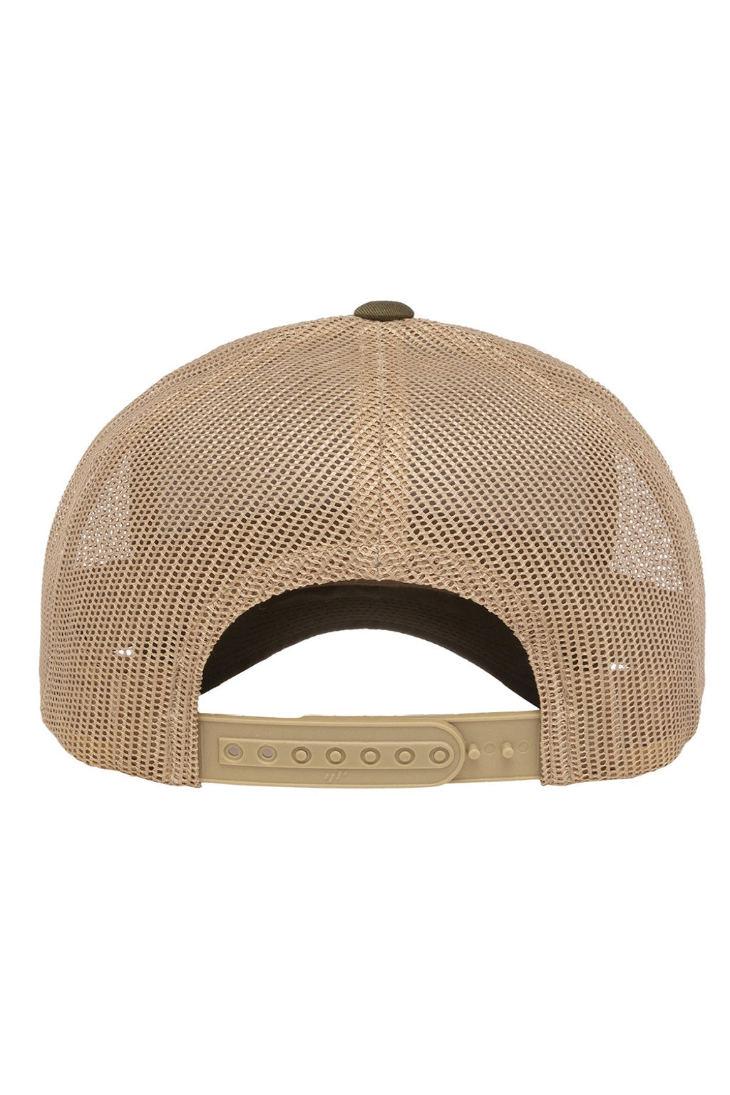 Yupoong Hats 6606 Mens Retro Snapback Trucker Hat Moss/Khaki Flat Back
