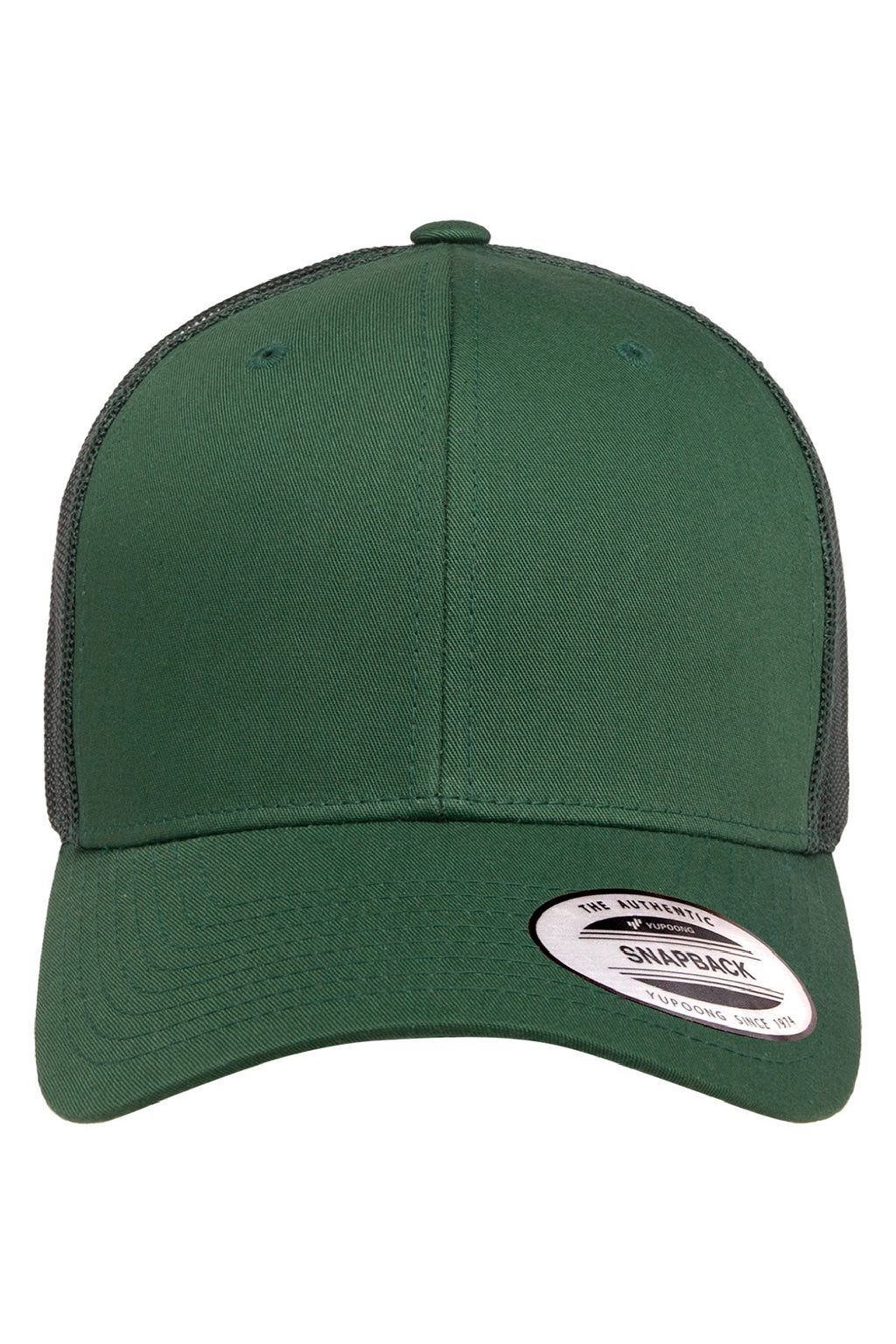 Yupoong Hats 6606 Mens Retro Snapback Trucker Hat Evergreen Flat Front