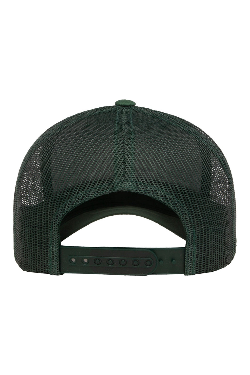Yupoong Hats 6606 Mens Retro Snapback Trucker Hat Evergreen Flat Back