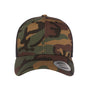 Yupoong Hats Mens Retro Snapback Trucker Hat - Green Camo/Black