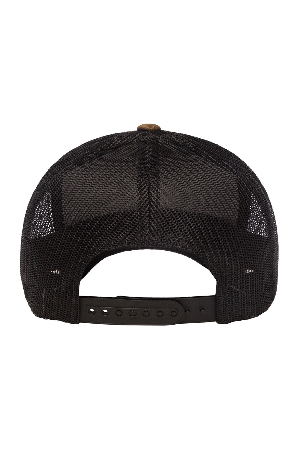 Yupoong Hats 6606 Mens Retro Snapback Trucker Hat Green Camo/Black Flat Back