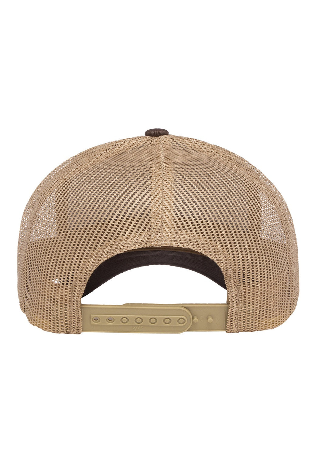 Yupoong Hats 6606 Mens Retro Snapback Trucker Hat Brown/Khaki Flat Back