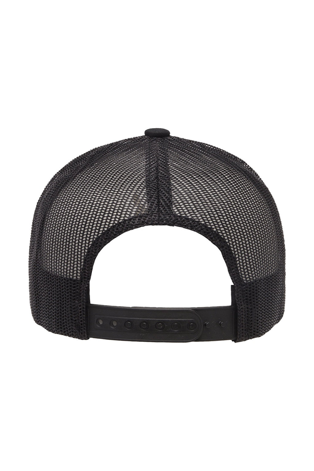 Yupoong Hats 6606 Mens Retro Snapback Trucker Hat Black Flat Back