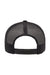 Yupoong Hats 6606 Mens Retro Snapback Trucker Hat Black Flat Back