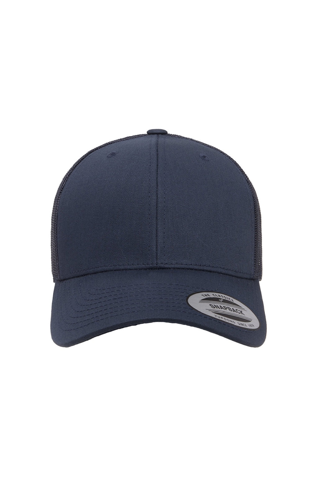 Yupoong Hats 6606 Mens Retro Snapback Trucker Hat Navy Blue Flat Front