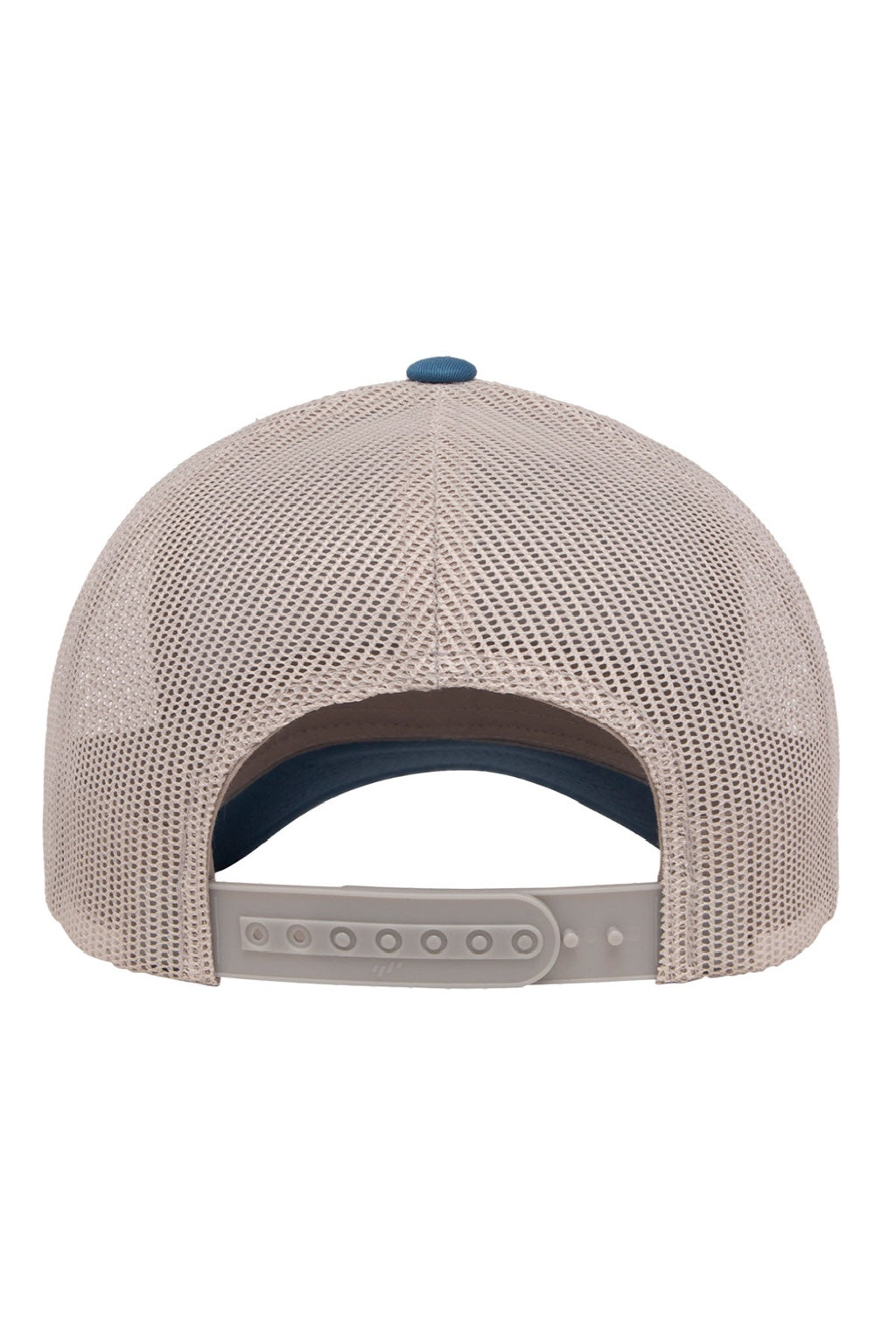 Yupoong Hats 6606 Mens Retro Snapback Trucker Hat Steel Blue/Silver Grey Flat Back