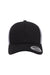 Yupoong Hats 6606 Mens Retro Snapback Trucker Hat Black/White Flat Front