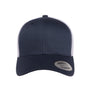 Yupoong Hats Mens Retro Snapback Trucker Hat - Navy Blue/White