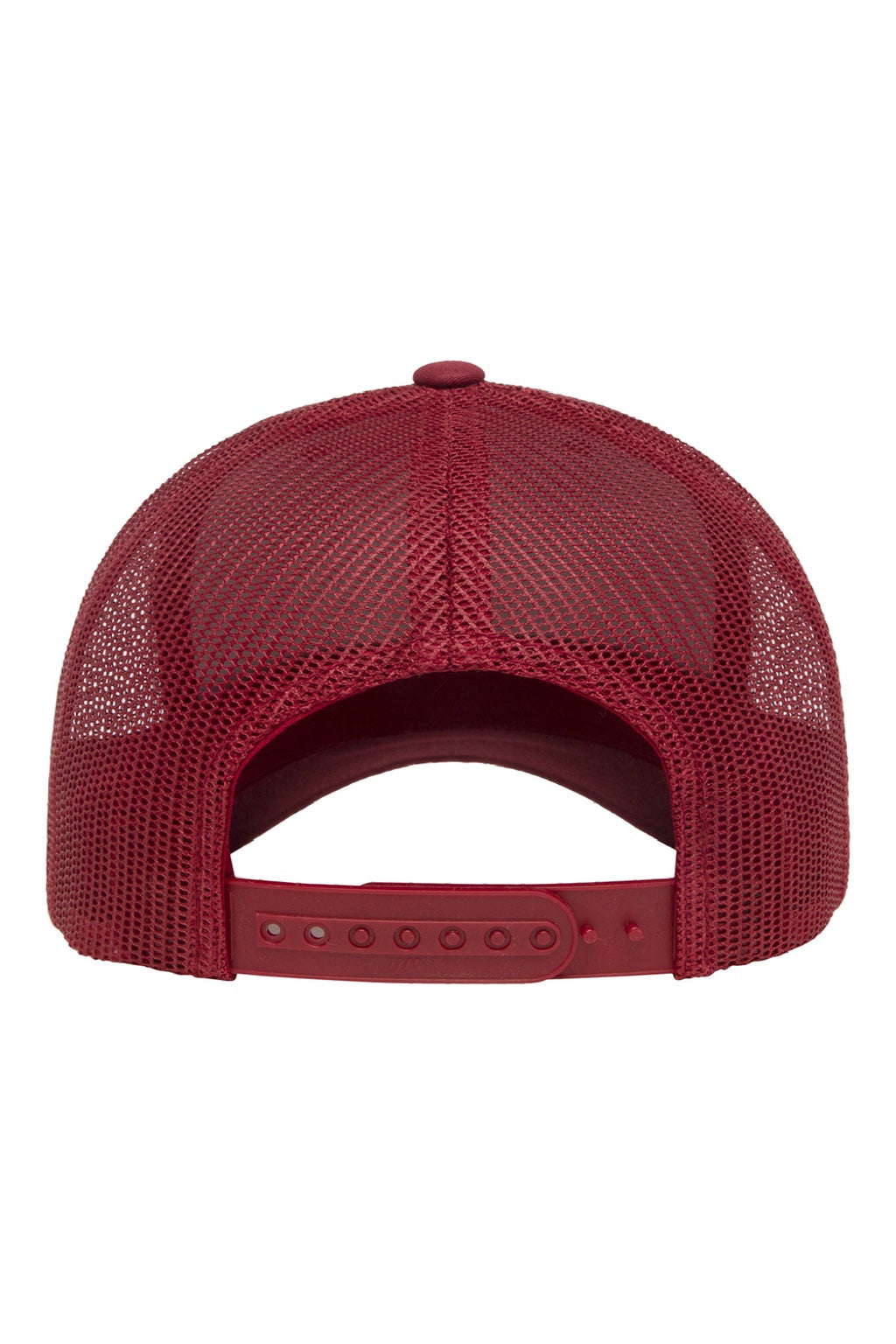 Yupoong Hats 6606 Mens Retro Snapback Trucker Hat Cranberry Red Flat Back
