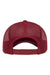 Yupoong Hats 6606 Mens Retro Snapback Trucker Hat Cranberry Red Flat Back