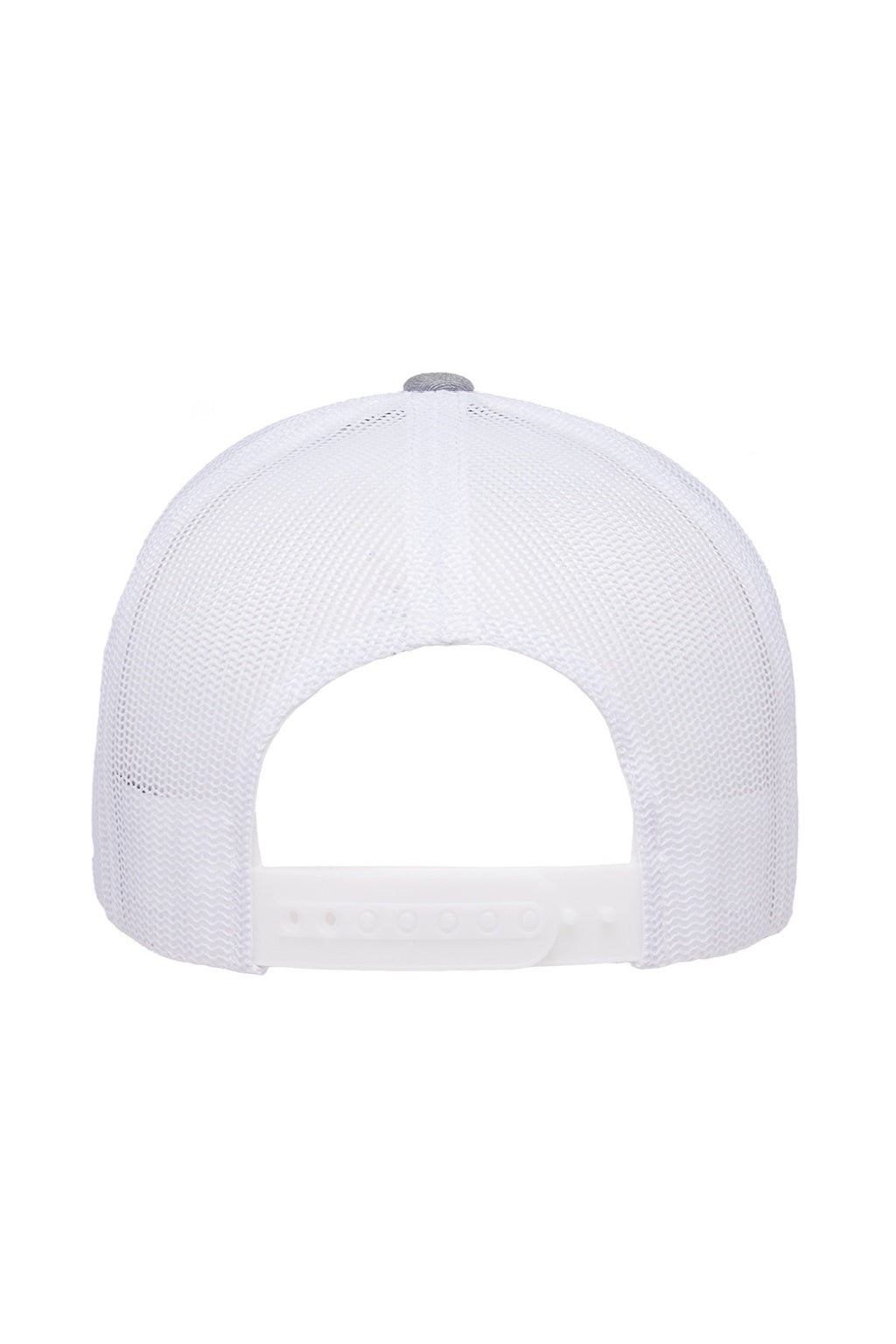 Yupoong Hats 6606 Mens Retro Snapback Trucker Hat Heather Grey/White Flat Back
