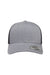 Yupoong Hats 6606 Mens Retro Snapback Trucker Hat Heather Grey/Black Flat Front