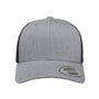 Yupoong Hats Mens Retro Snapback Trucker Hat - Heather Grey/Black