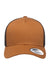 Yupoong Hats 6606 Mens Retro Snapback Trucker Hat Caramel Brown/Black Flat Front