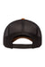 Yupoong Hats 6606 Mens Retro Snapback Trucker Hat Caramel Brown/Black Flat Back
