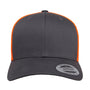 Yupoong Hats Mens Retro Snapback Trucker Hat - Charcoal Grey/Neon Orange