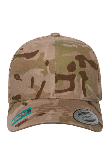 Yupoong Hats 6606MC Mens Classics Retro Snapback Trucker Hat Multicam Arid/Tan Flat Front