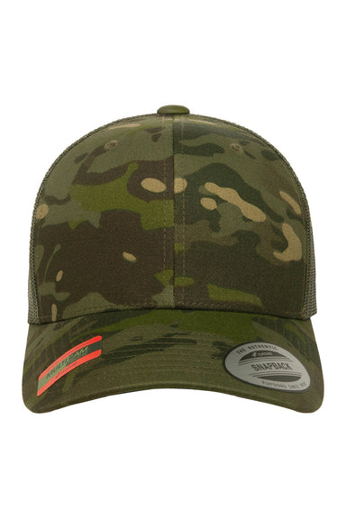 Yupoong Hats 6606MC Mens Classics Retro Snapback Trucker Hat Multicam Tropic Flat Front
