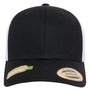Yupoong Hats Mens Sustainable Retro Snapback Trucker Hat - Black/White