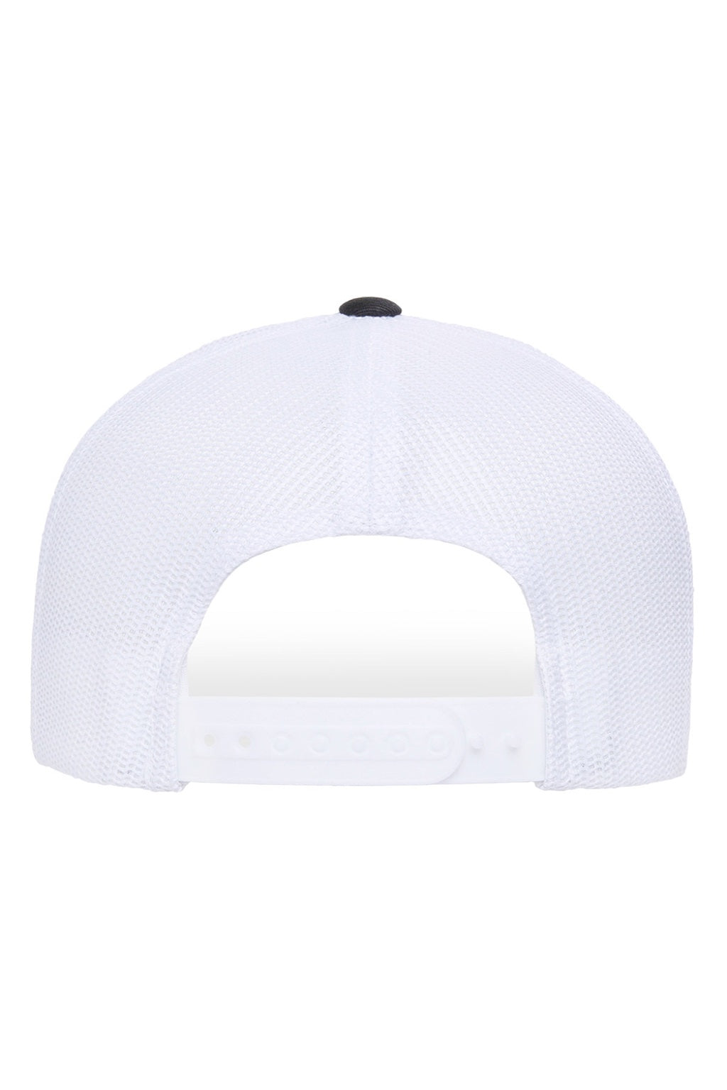 Yupoong Hats 6606R/6606RT Mens Sustainable Retro Snapback Trucker Hat Black/White Flat Back