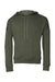 Bella + Canvas BC3729/3729 Mens Sponge Fleece Hooded Sweatshirt Hoodie Military Green Flat Front