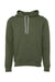 Bella + Canvas BC3719/3719 Mens Sponge Fleece Hooded Sweatshirt Hoodie Military Green Flat Front