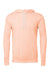 Bella + Canvas BC3719/3719 Mens Sponge Fleece Hooded Sweatshirt Hoodie Peach Flat Front