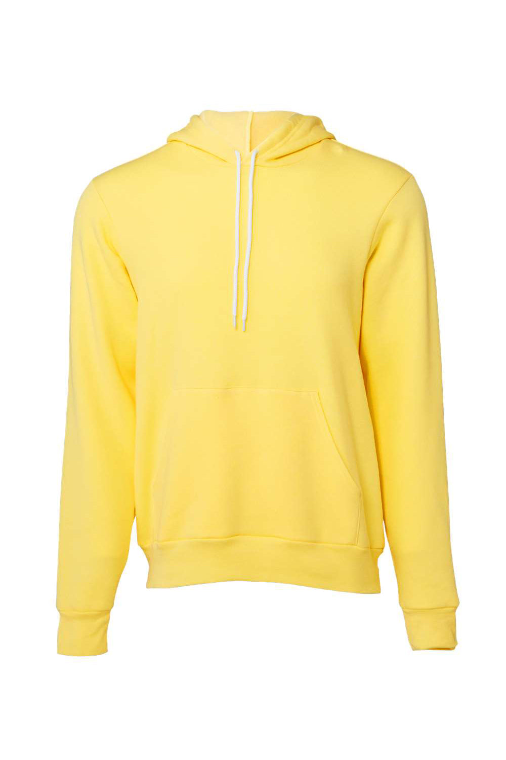 Bella + Canvas BC3719/3719 Mens Sponge Fleece Hooded Sweatshirt Hoodie Yellow Flat Front