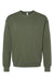Bella + Canvas BC3945/3945 Mens Fleece Crewneck Sweatshirt Military Green Flat Front