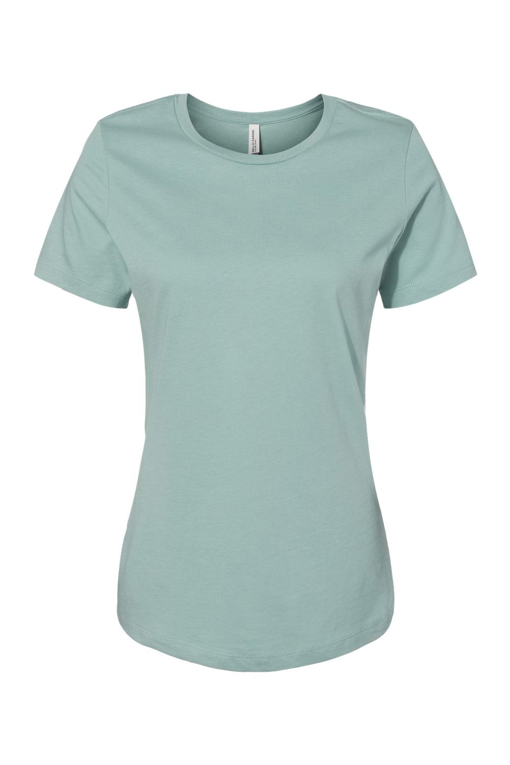 Bella + Canvas BC6400/B6400/6400 Womens Relaxed Jersey Short Sleeve Crewneck T-Shirt Dusty Blue Flat Front