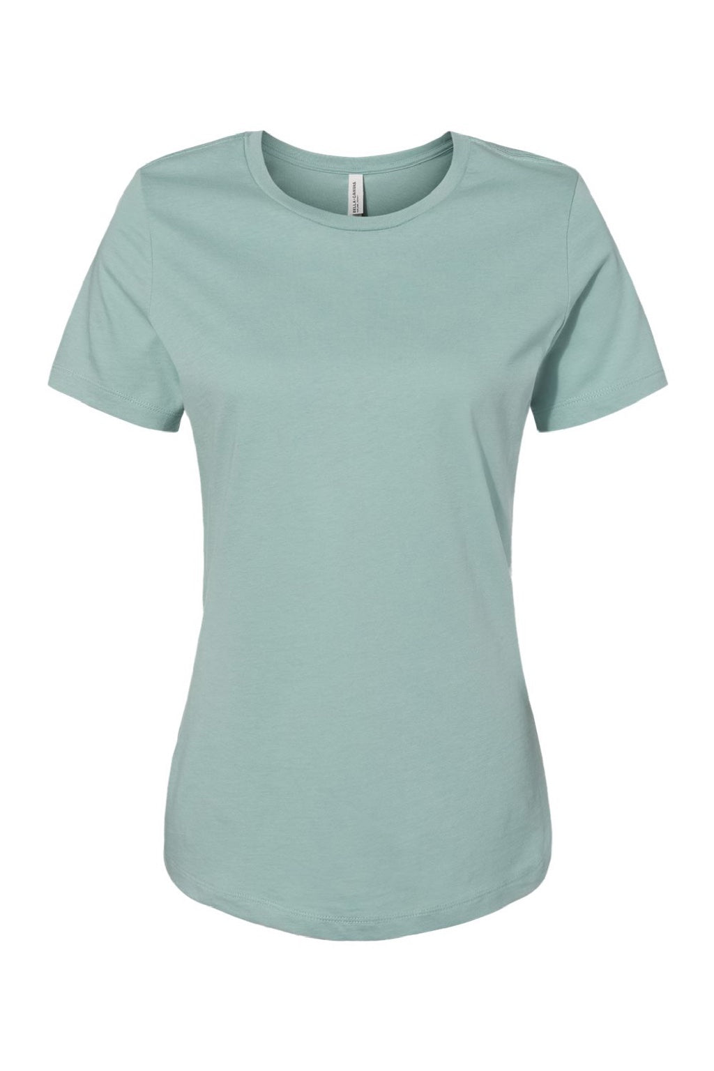 Bella + Canvas BC6400/6400 Womens Relaxed Jersey Short Sleeve Crewneck T-Shirt Dusty Blue Flat Front