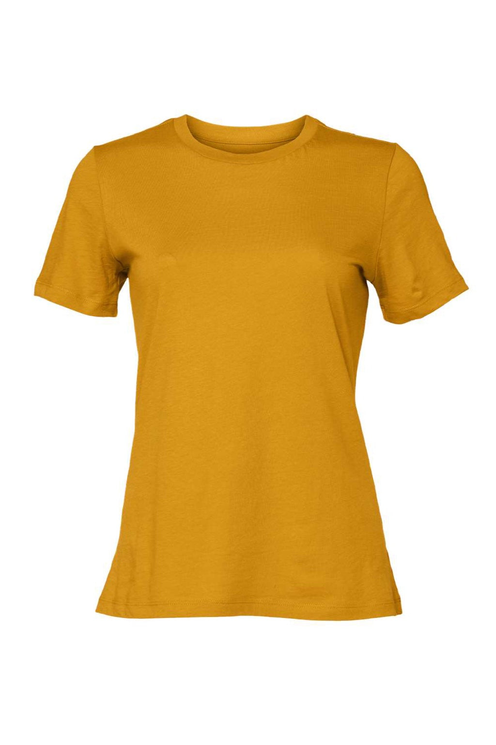 Bella + Canvas BC6400/6400 Womens Relaxed Jersey Short Sleeve Crewneck T-Shirt Mustard Yellow Flat Front