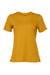 Bella + Canvas BC6400/6400 Womens Relaxed Jersey Short Sleeve Crewneck T-Shirt Mustard Yellow Flat Front