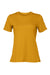 Bella + Canvas BC6400/B6400/6400 Womens Relaxed Jersey Short Sleeve Crewneck T-Shirt Mustard Yellow Flat Front
