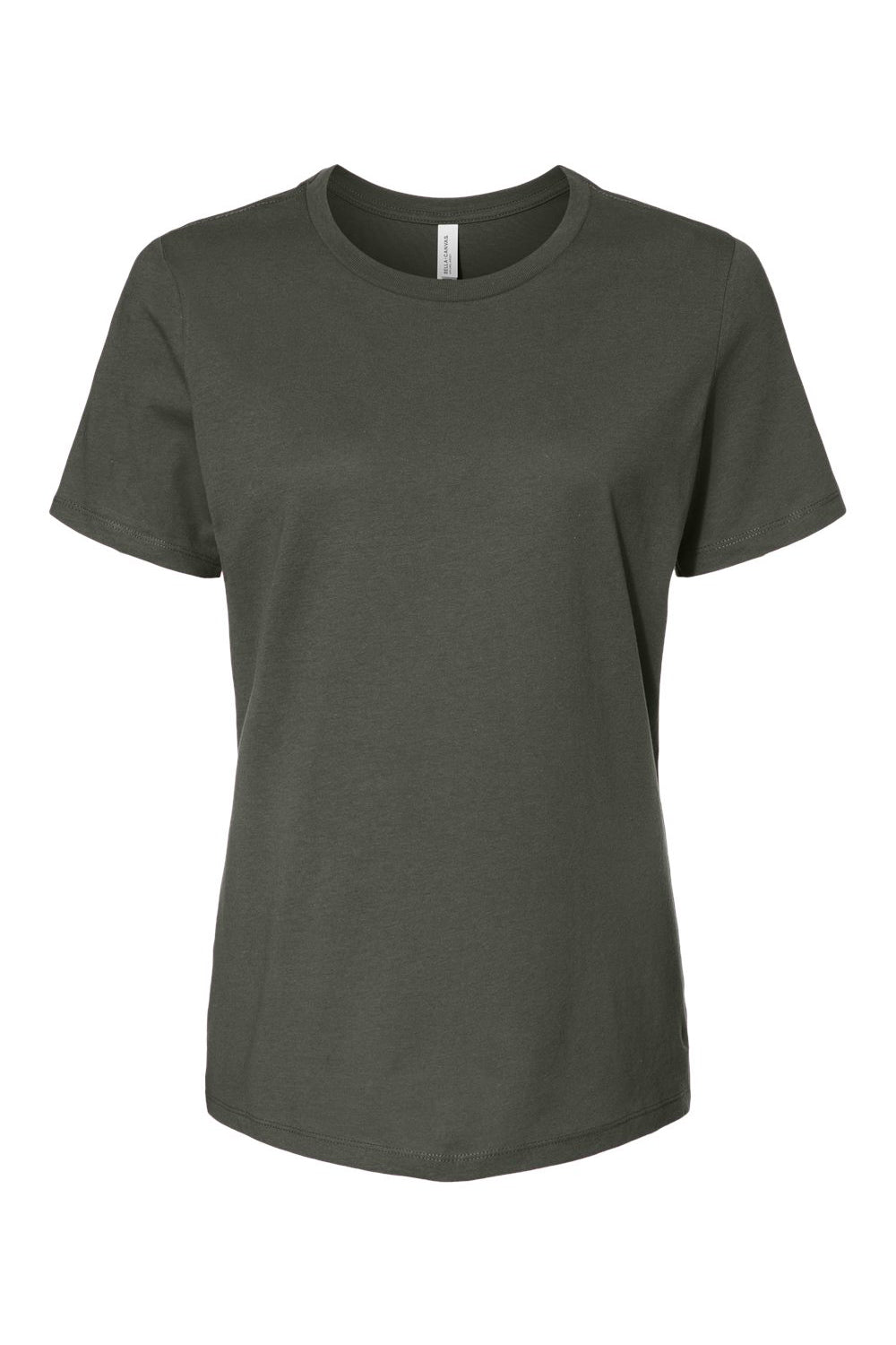 Bella + Canvas BC6400/B6400/6400 Womens Relaxed Jersey Short Sleeve Crewneck T-Shirt Military Green Flat Front