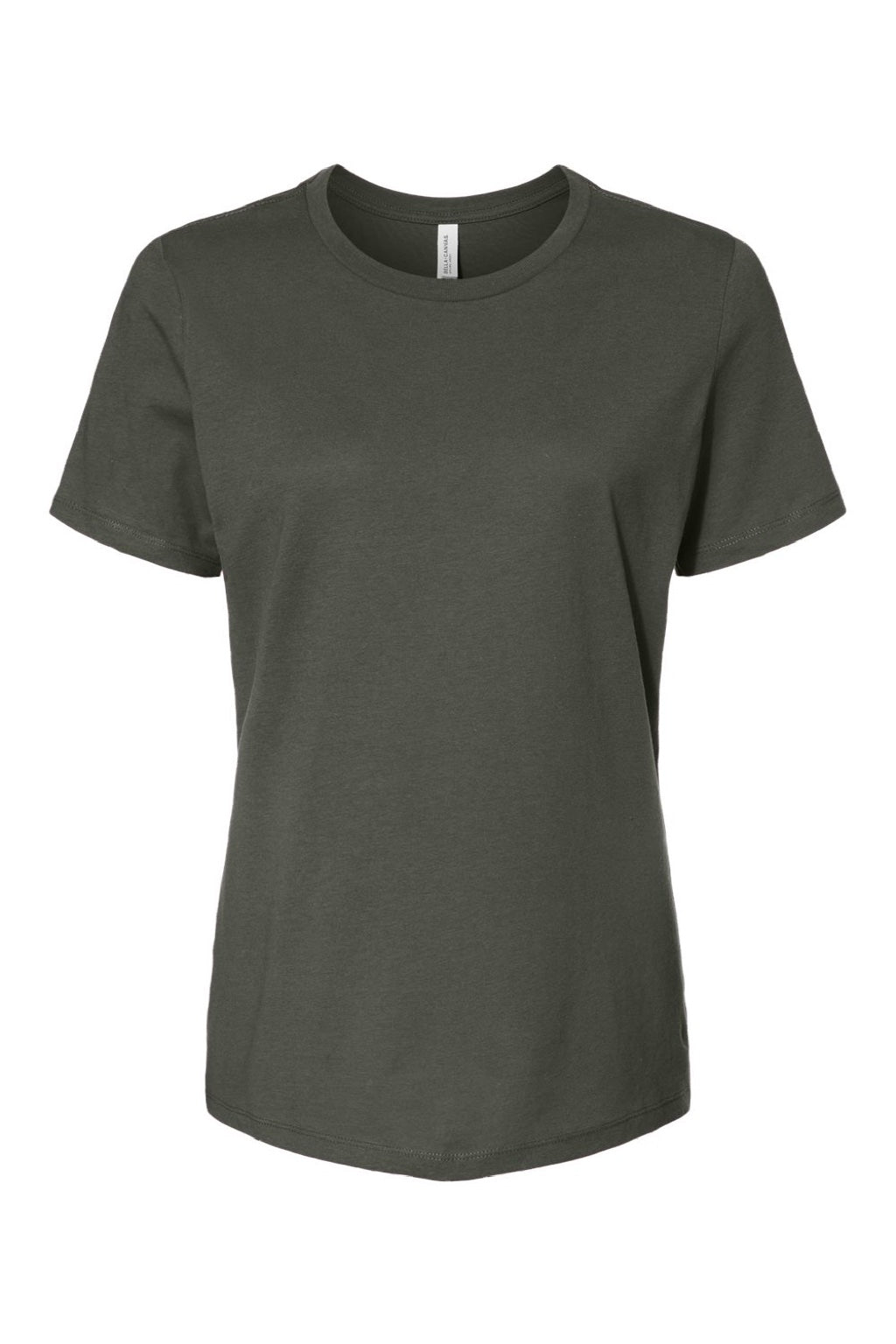 Bella + Canvas BC6400/6400 Womens Relaxed Jersey Short Sleeve Crewneck T-Shirt Military Green Flat Front