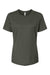 Bella + Canvas BC6400/6400 Womens Relaxed Jersey Short Sleeve Crewneck T-Shirt Military Green Flat Front