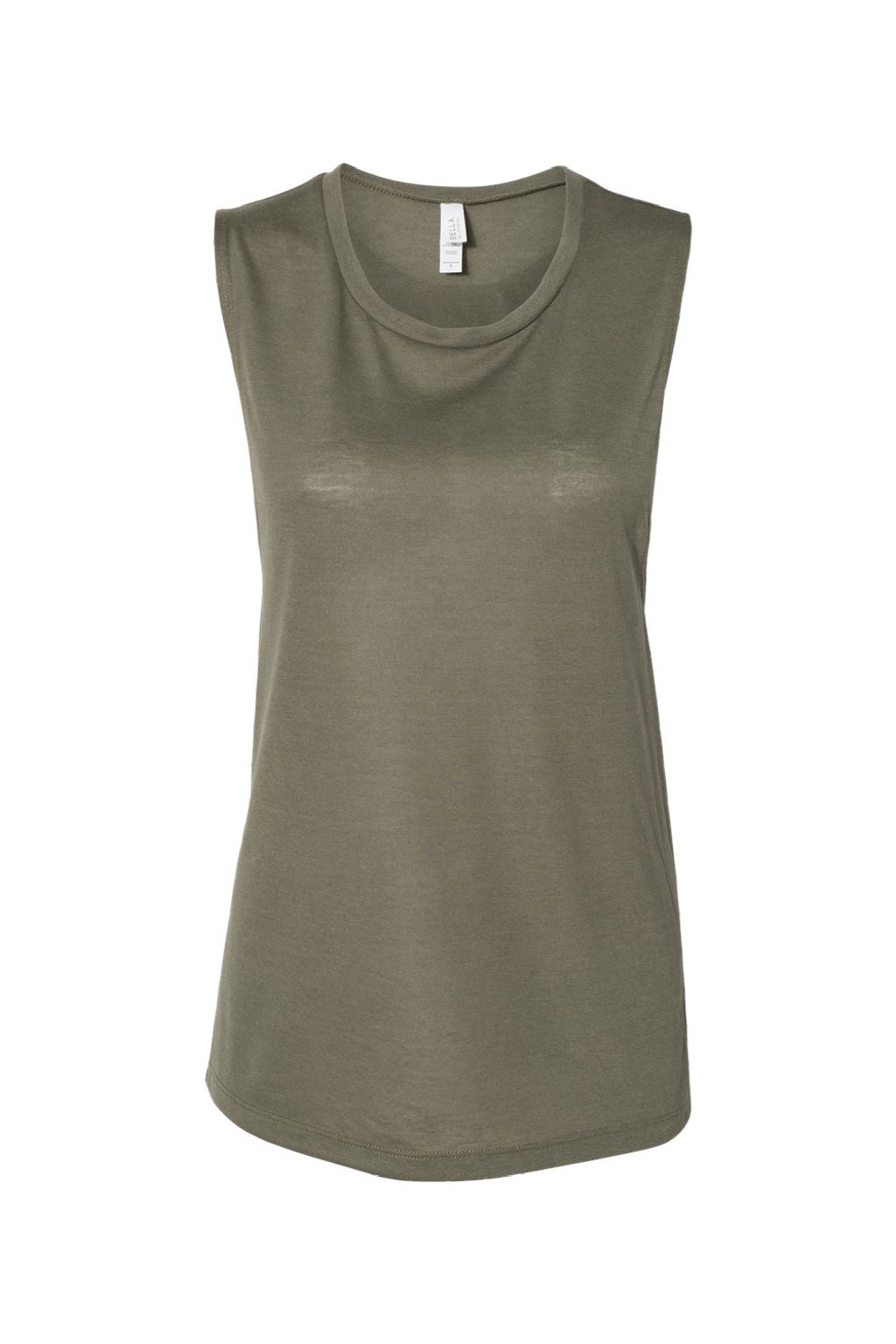 Bella + Canvas BC8803/8803 Womens Flowy Muscle Tank Top Military Green Flat Front