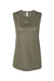 Bella + Canvas BC8803/8803 Womens Flowy Muscle Tank Top Military Green Flat Front